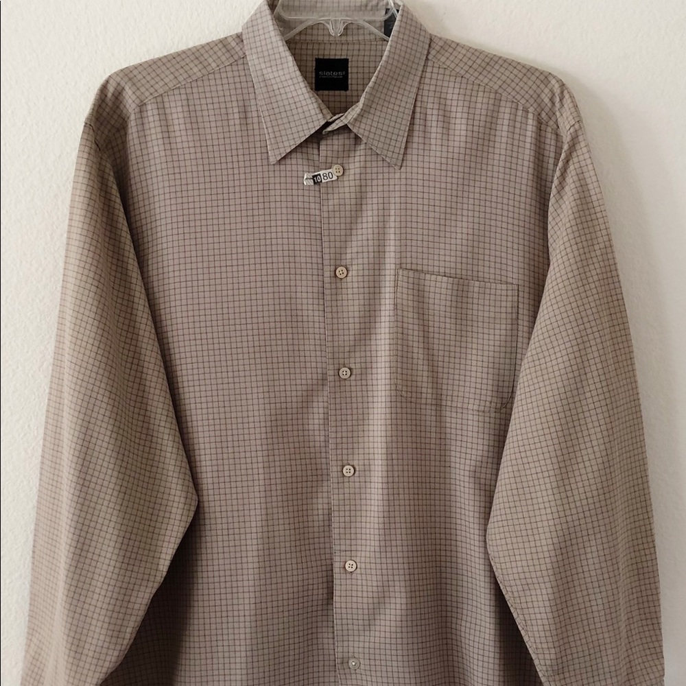 Slates Mens Long Sleeve Button Front XL Tan